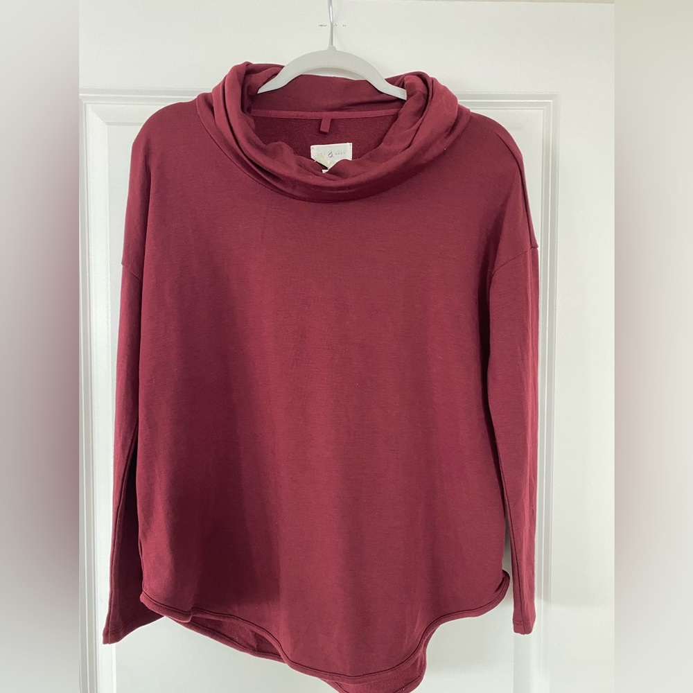 Lou & Grey Cowl Neck Sweater - Deep Red